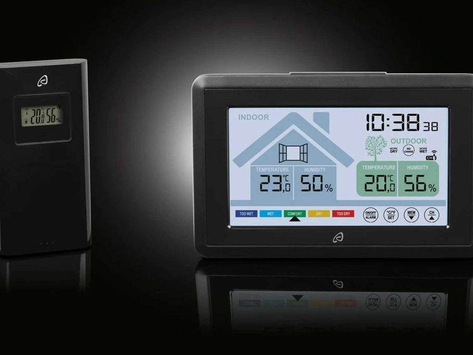 Statie meteo INTERIOR-EXTERIOR cu touchscreen fara fir, higrometru NOU