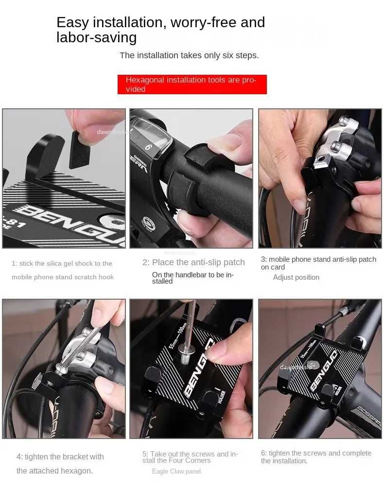 Gub 81 negru mini suport telefon aluminiu bicicleta trotineta metal