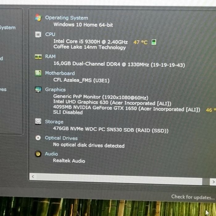 Acer I5-9300H,Gtx 1650 4Gb