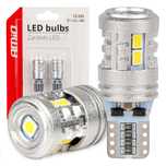 стандарт t10 w5w led крушки 6x3020 + 1x3030 smd бяла 12v 24v ...