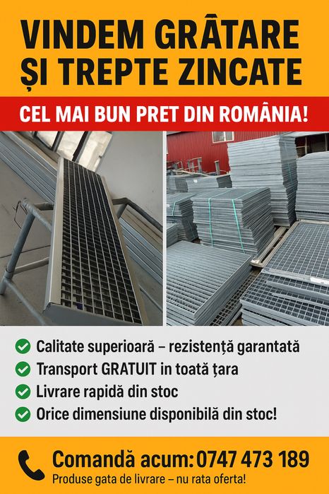Vand gretare zincate si trepte  la cel mai bun pret garantat