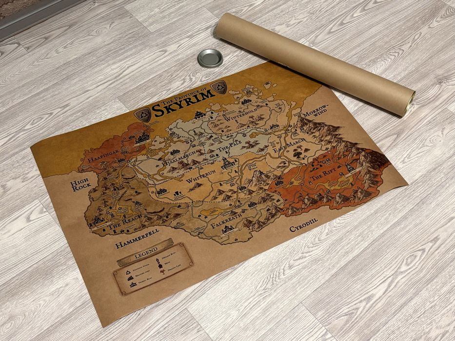 Карта Скайрима + тубус (The Elder Scrolls V: Skyrim)