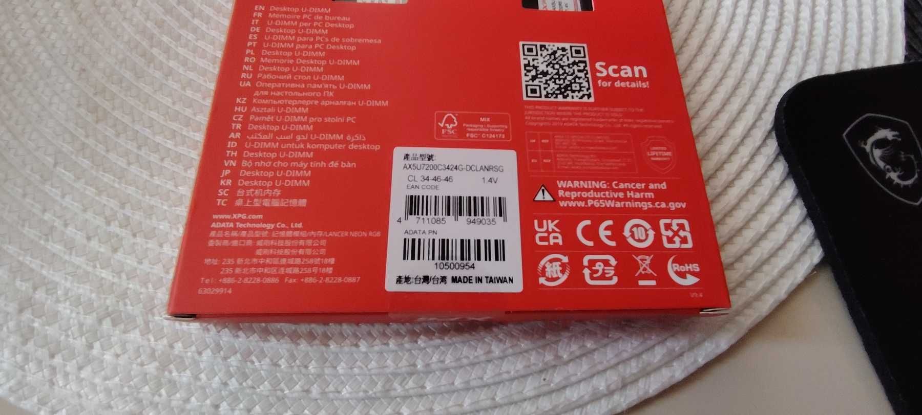 НОВА ! Рам памет ADATA XPG Lancer Neon RGB 48GB (2x24GB) 7200MHz DDR5