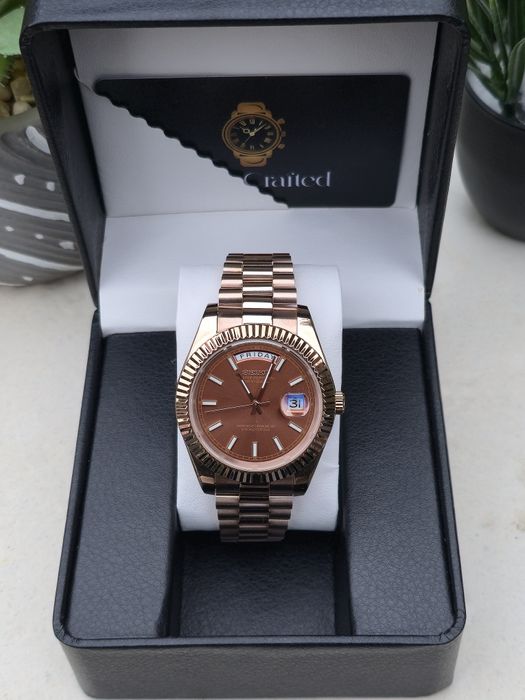 Ceas Seiko Mod "President" Day-Date - Rose Gold - Cadran Chocolate - A