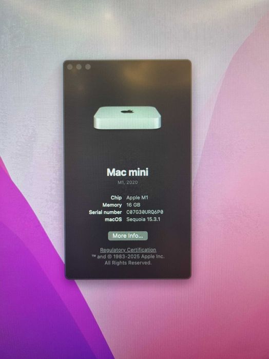 Mac Mini M1, 16GB RAM, 512GB SSD