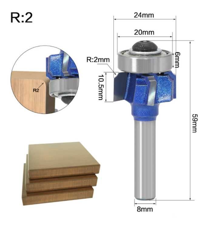 Фрезер за мебелни кантове R1мм  R2мм  R3мм