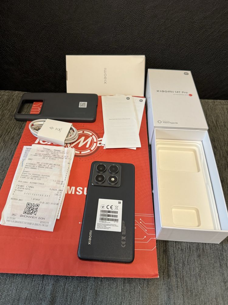КАТО НОВ 512GB Xiaomi 14T Pro 5G Гаранция Техномаркет до 2027г. Black