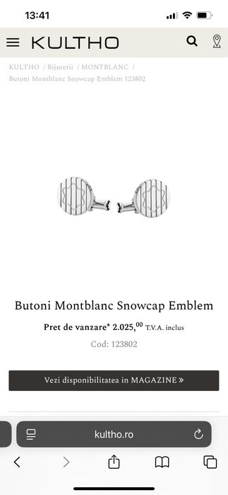 Butoni Montblanc Snowcap Emblem