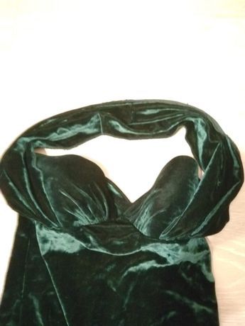 Rochie lunga fără spate din catifea