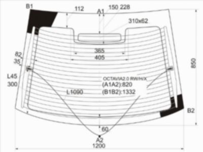 Стекло заднее с обогревом  Skoda Octavia