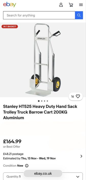 Алуминиева ръчна багажна/товарна количка с товароносимост до 200кг