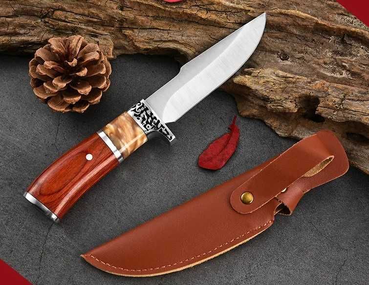 Cutit super ascuțit, stil sârbesc, cu garda prindere, teaca piele