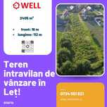 Teren intravilan de vânzare în Leț!