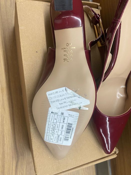 Обувки на ток - бордо