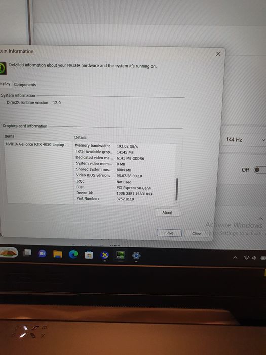 Nou cu Garanție!Asus Tuf Gaming,Ecran 144Mhz,Cpu i7,Ram ddr5,RTX 4050