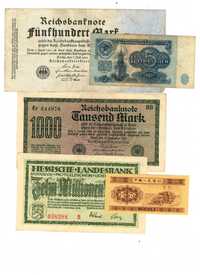 Lot 5 bancnote vechi de colectie