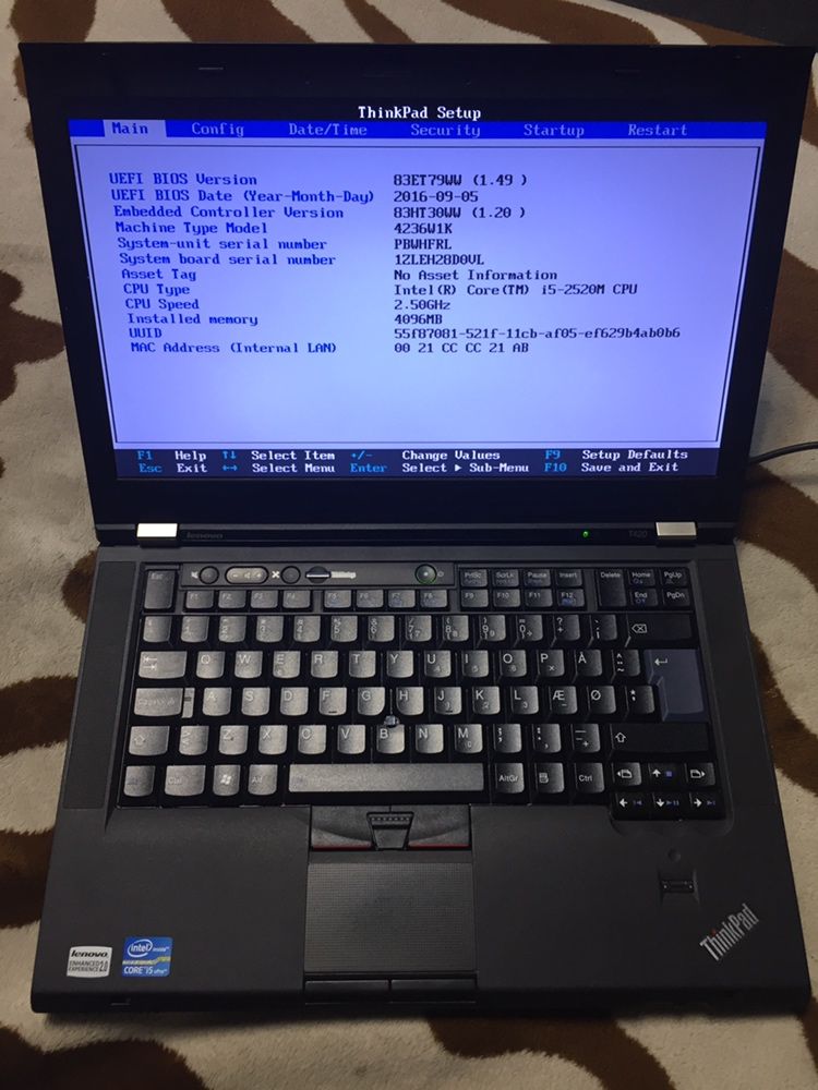 Laptop Lenovo T420 core i5 ,4gb ram ,ssd 120 gb