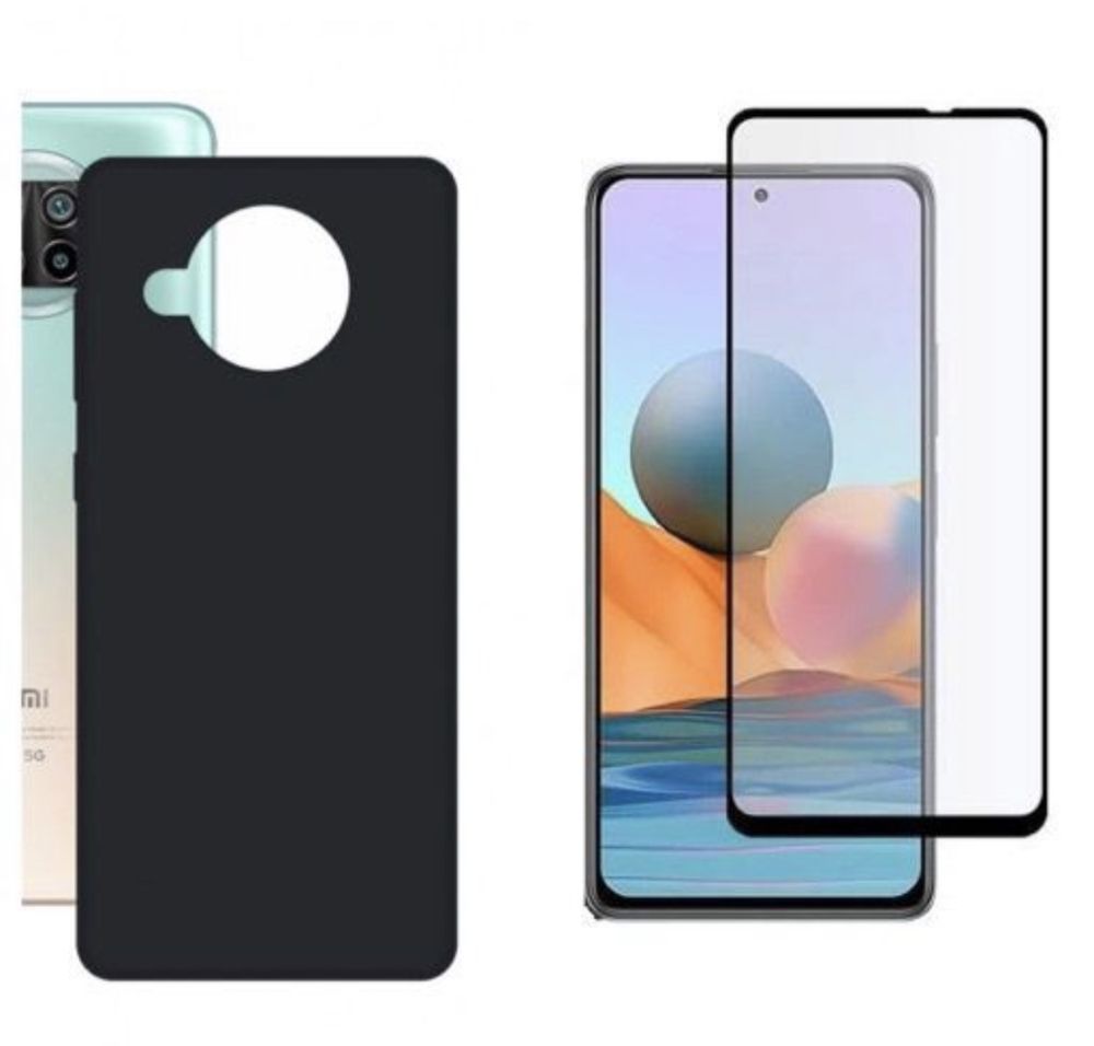 Husa Silicon si Folie Sticla Curbata 11D - XIAOMI 10T/11T 5G LITE