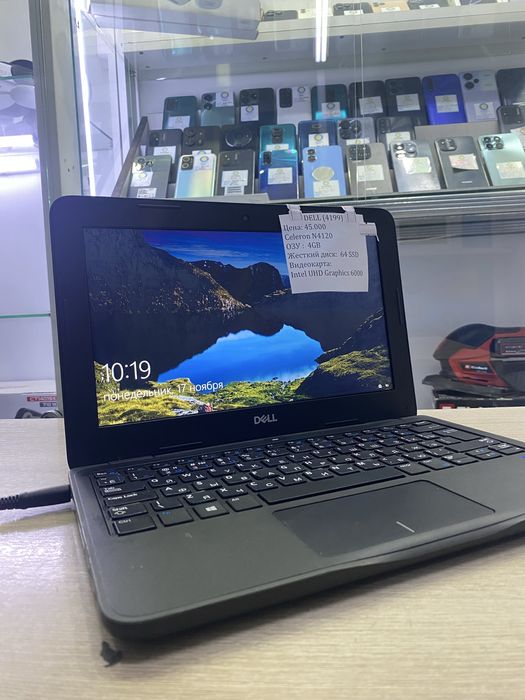 Нетбук Dell Celeron N4120 4GB Озу 64 SSD Нур Маркет
