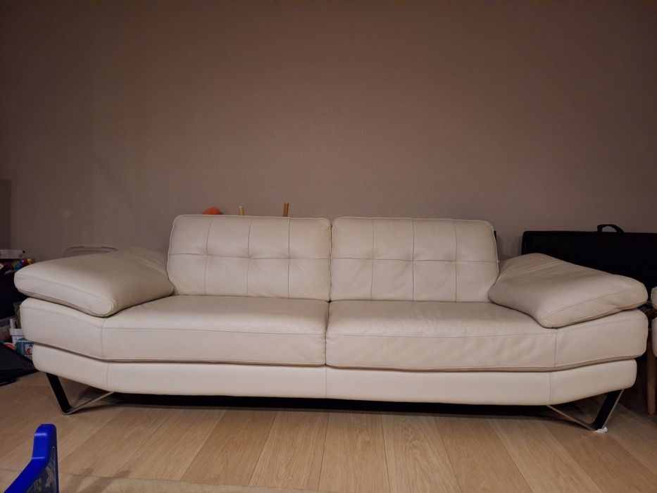 Set canapele piele alb bej