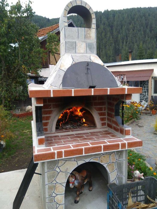 Барбекю с фурна - пещ Стандарт (комбинирано) с облицовка от камък