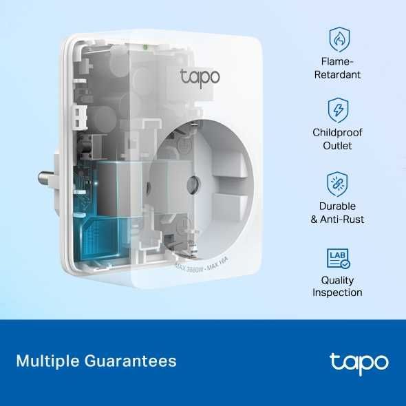 Priza smart TP-Link Mini Tapo P110, Wi-Fi, control vocal, 16A 3680W