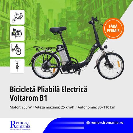 Bicicleta electrica Voltarom-Shimano pliabila/250w/20ah/30-110km