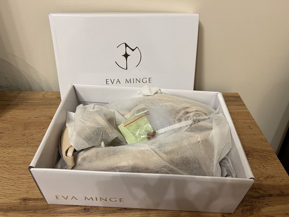 Елегантни бежови обувки на ток Eva Minge (естествена кожа)