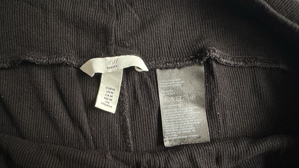 Черен панталон H&M с широки крачоли за бременни, размер М