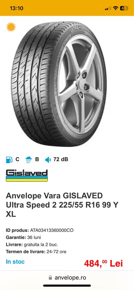 Set anvelope vara 225/55 R16