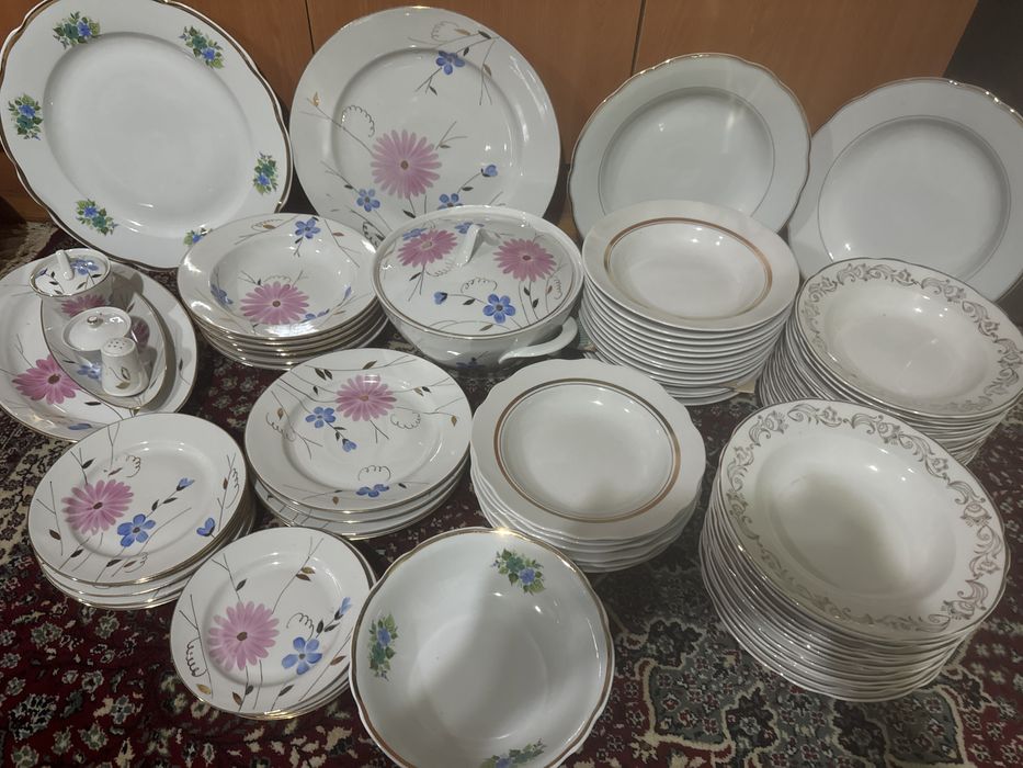 Посуда новая столовая набор дулево и лаган, тарелки рига дулево кахла