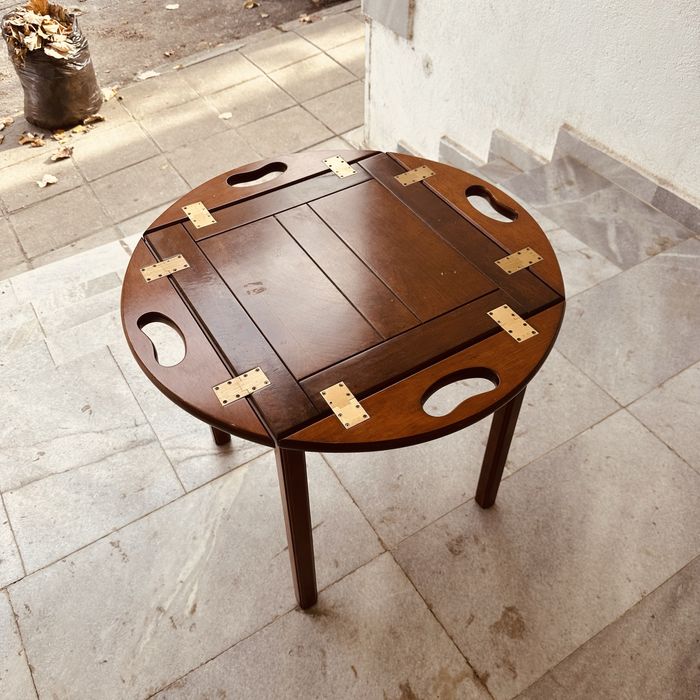 Масичка с поднос / Butler’s Tray Table – дърво и месинг