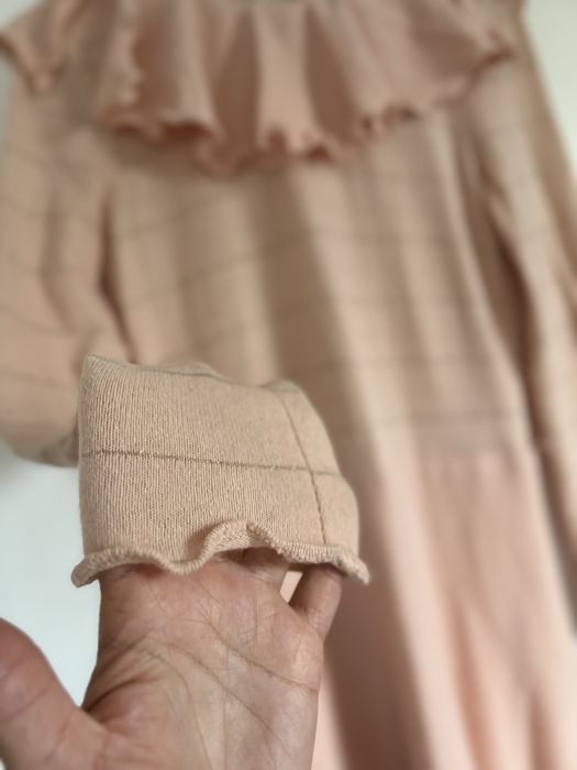 Rochie din Lana superba roz pudrat nr 38/ M cu jupa