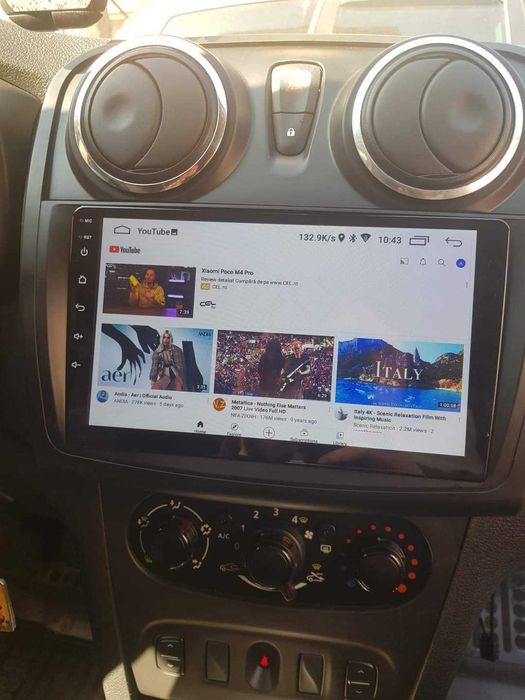 Navigație Android 9 inch Dacia Logan WiFi internet Waze YouTube GPS BL