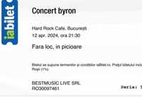 Vand 3 bilete la concertul byron 12 aprilie Hard Rock Cafe București