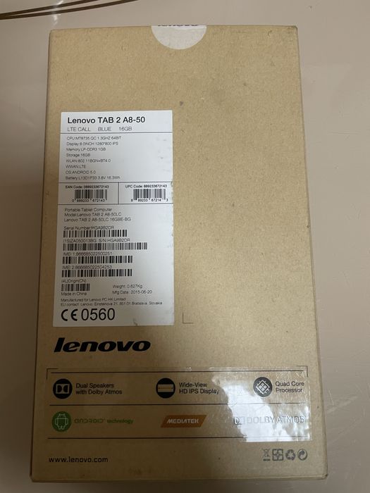 Tableta LENOVO Tab 2 A8-50 ,LTE CALL , Blue , 16GB