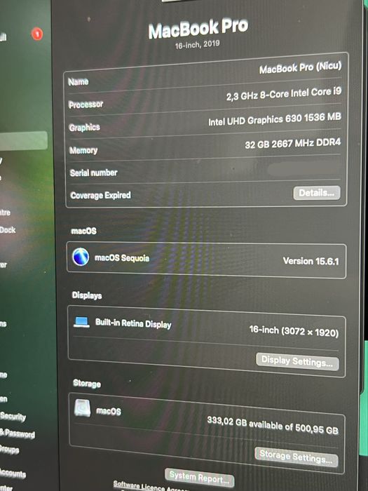 MacBookPro16,intel i9,32Ram,2tb ssd