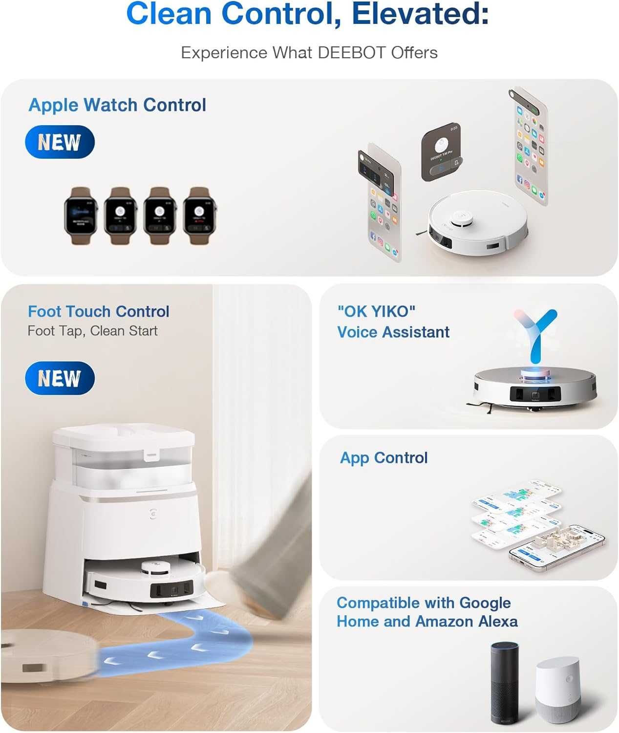 Прахосмукачка робот Ecovacs Deebot T30 PRO OMNI Auto Wash-Fill Station