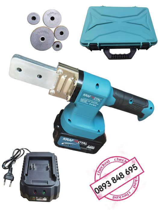 Акумулаторен ППР Поялник Лепачка за Полипропиленови Тръби 36V 5 глави