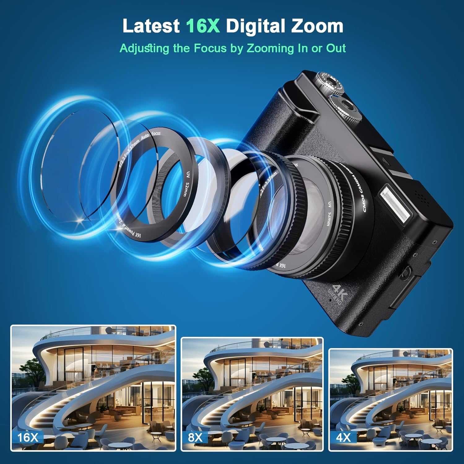 4K Digital Camera,48MP Autofocus Video Camera