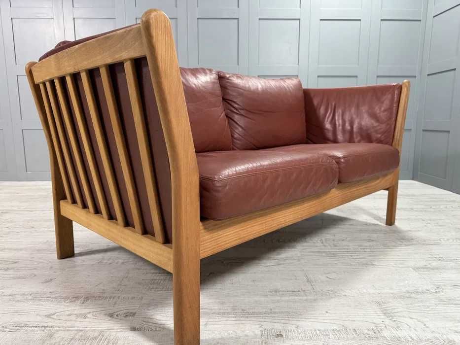 Датски диван 2-ка естествена кожа Д1088-Д