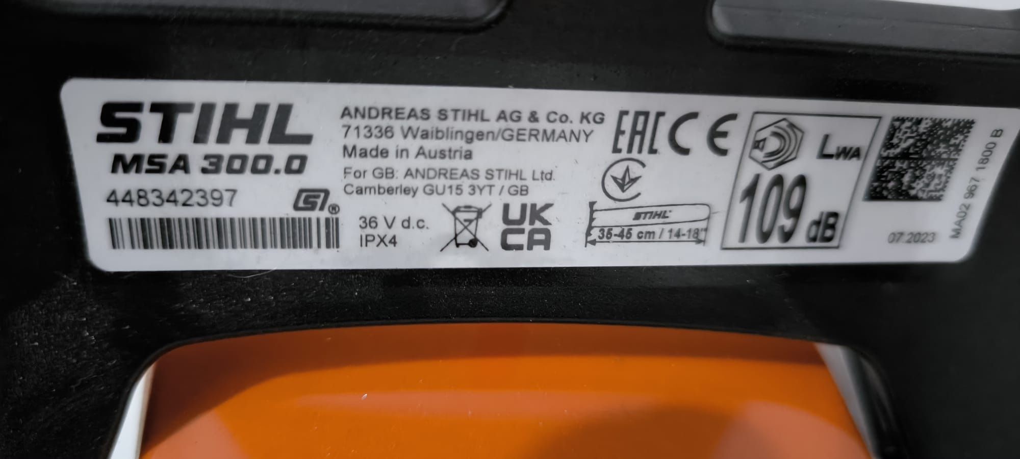 Stihl msa 300 an 2023