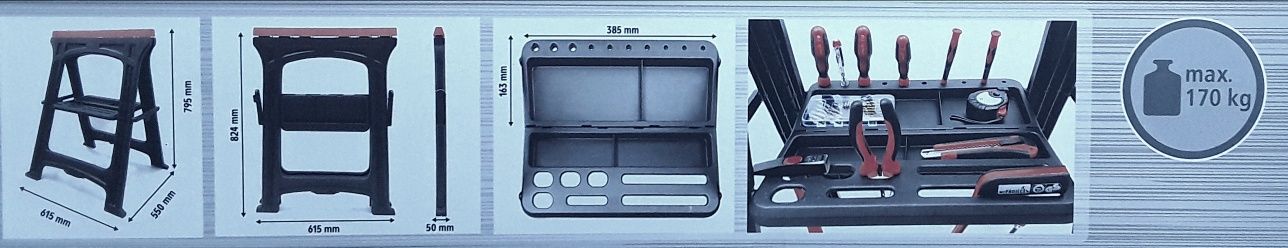 SET 2 capre pliabile pentru lucru din material plastic NOI