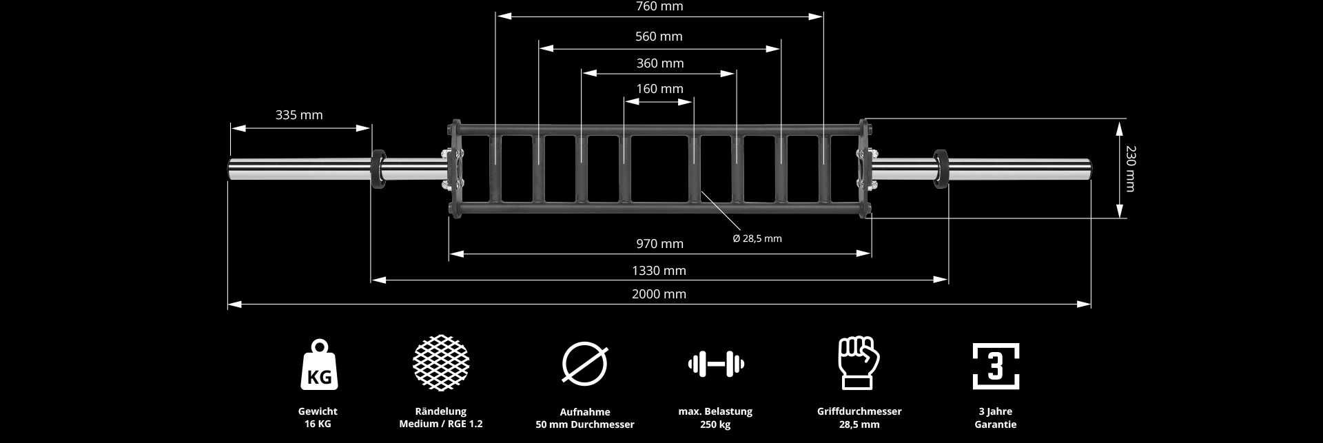 Лост с Комбиниран Хват ø50 мм - Parallel  Bar Олимпийски Лостове