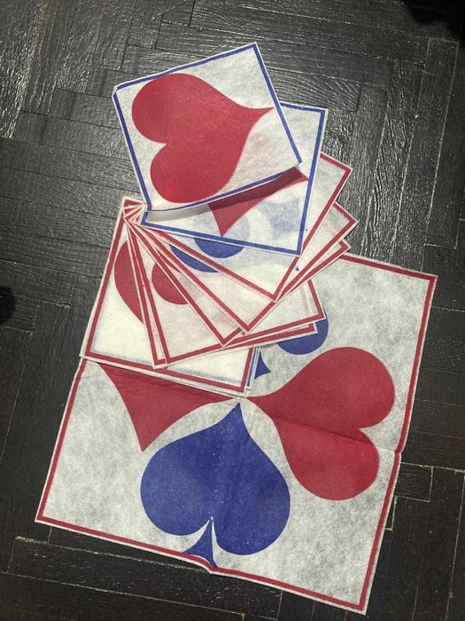 Servete de masă pentru jocuri de cărți, noi, anii 70