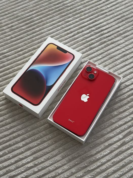 Смартфон Apple iPhone 14, 128GB, 6GB RAM, 5G, червен