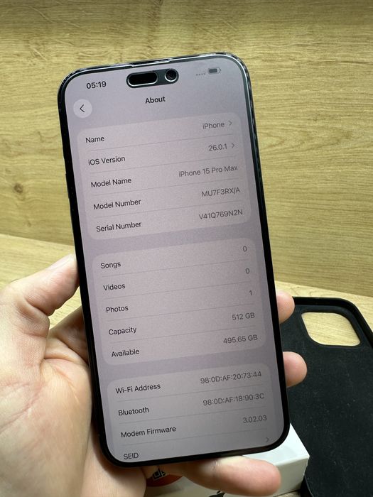 iPhone 15 PRO MAX 512Gb Blue titanium 95% battery life