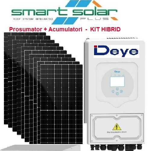 KIT fotovoltaic Prosumator 6kw Deye+5,2kwLifepo4 + transport gratuit