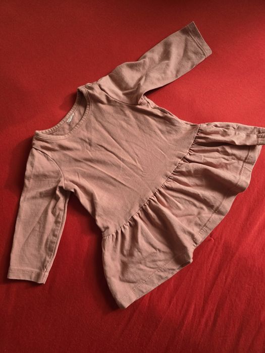 Set 4 topuri, bluzițe stil rochiță H&M, 4-6 luni (marimea 68), bumbac