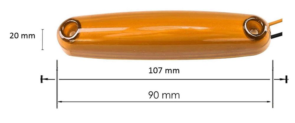 LED Светодиоден Габарит Неон Ефект Маркер Токос 12V-24V, 107 мм